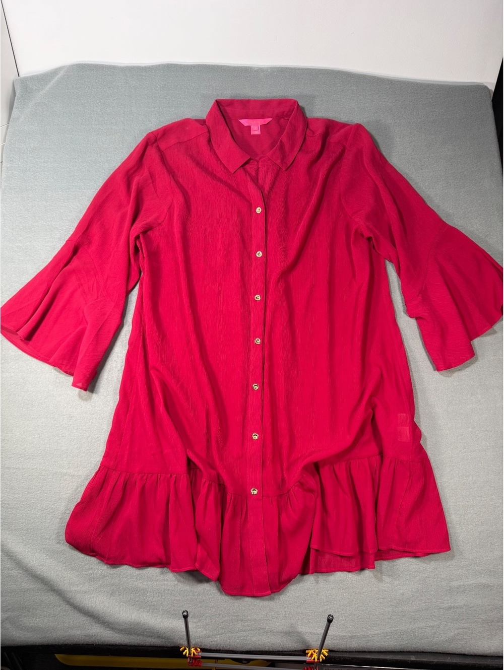Lilly Pulitzer XL Poinsettia Red Linley Collared Cover Up